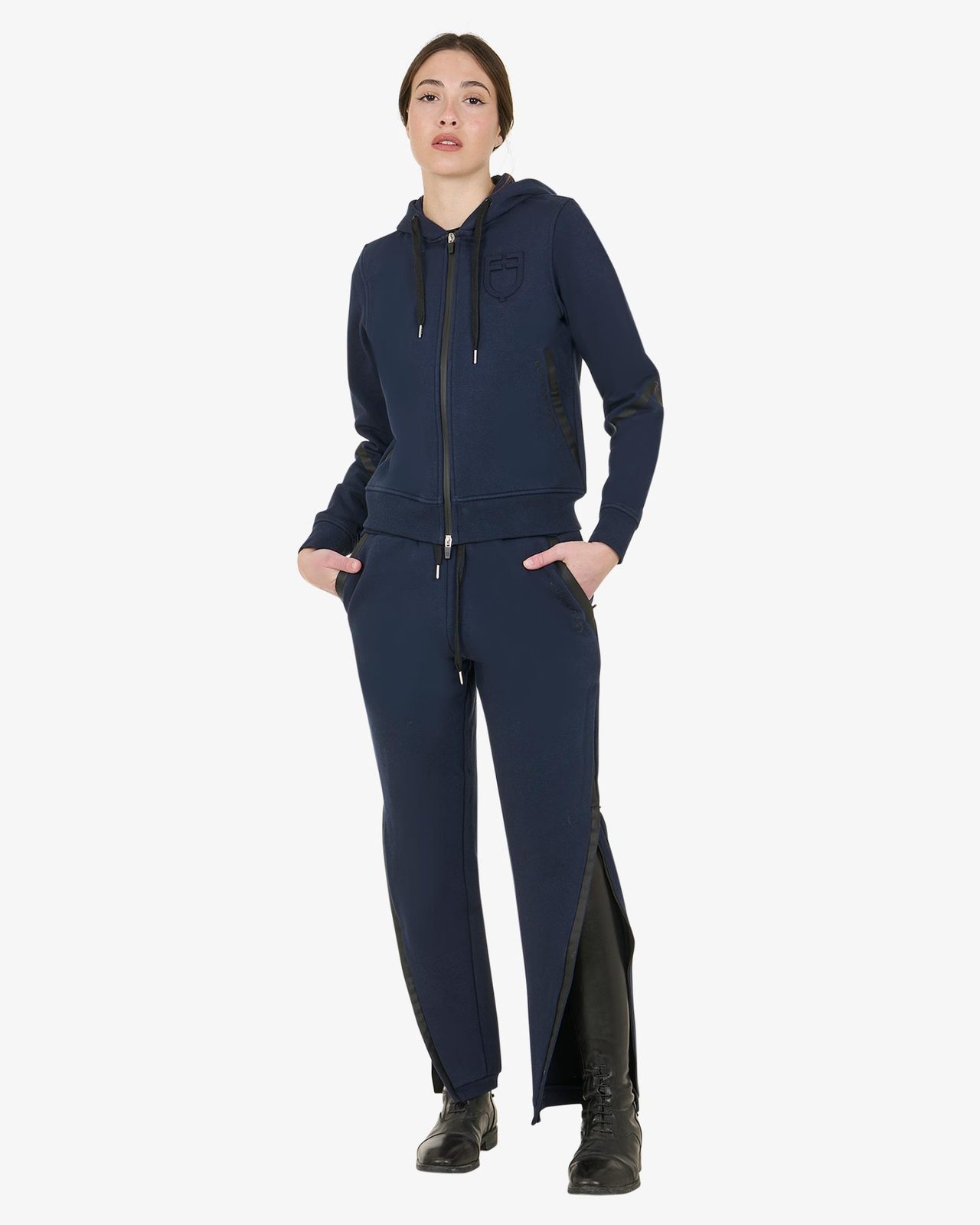 Felpa donna istituzionale con zip frontale