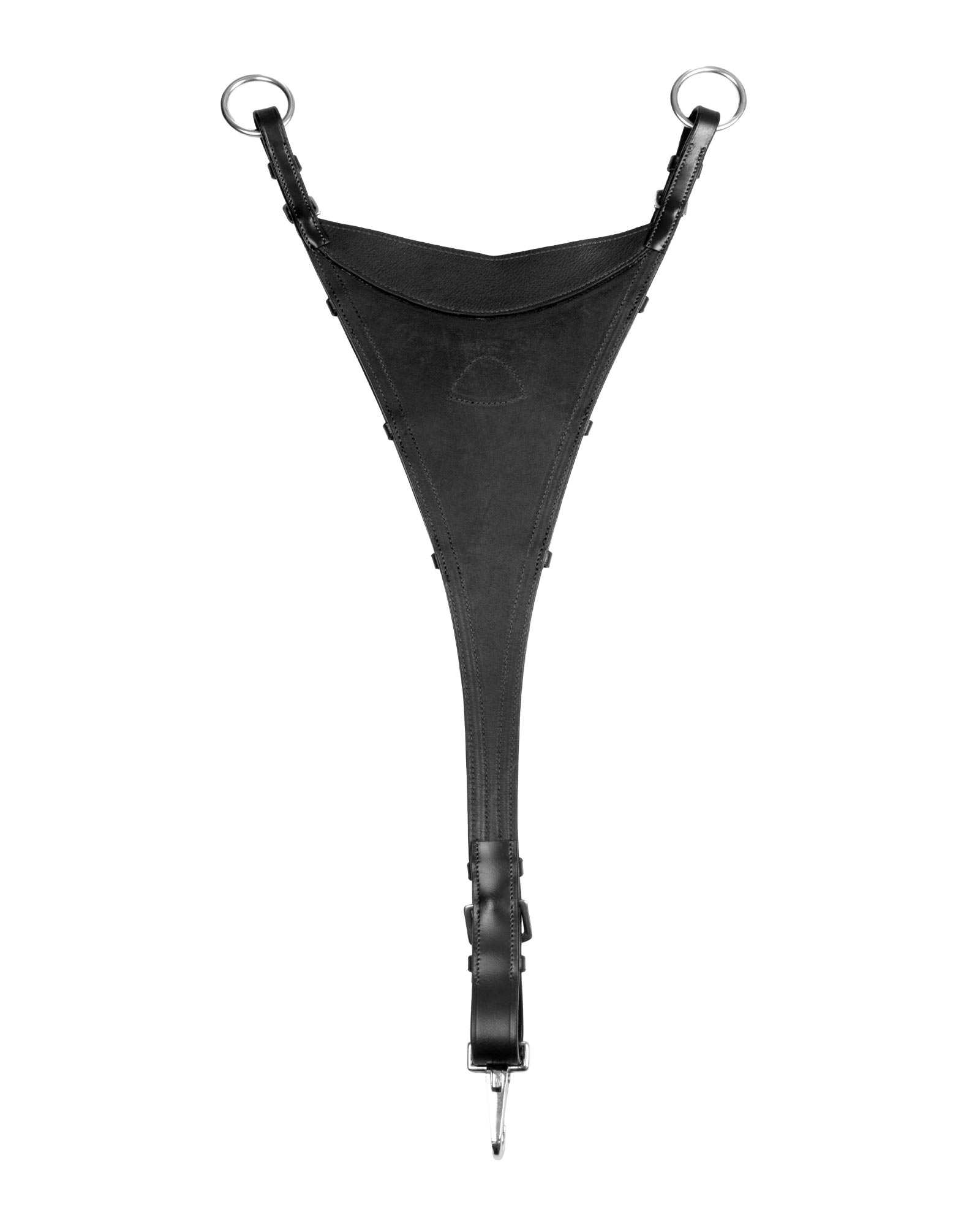 Adjustable leather bib martingale attachment