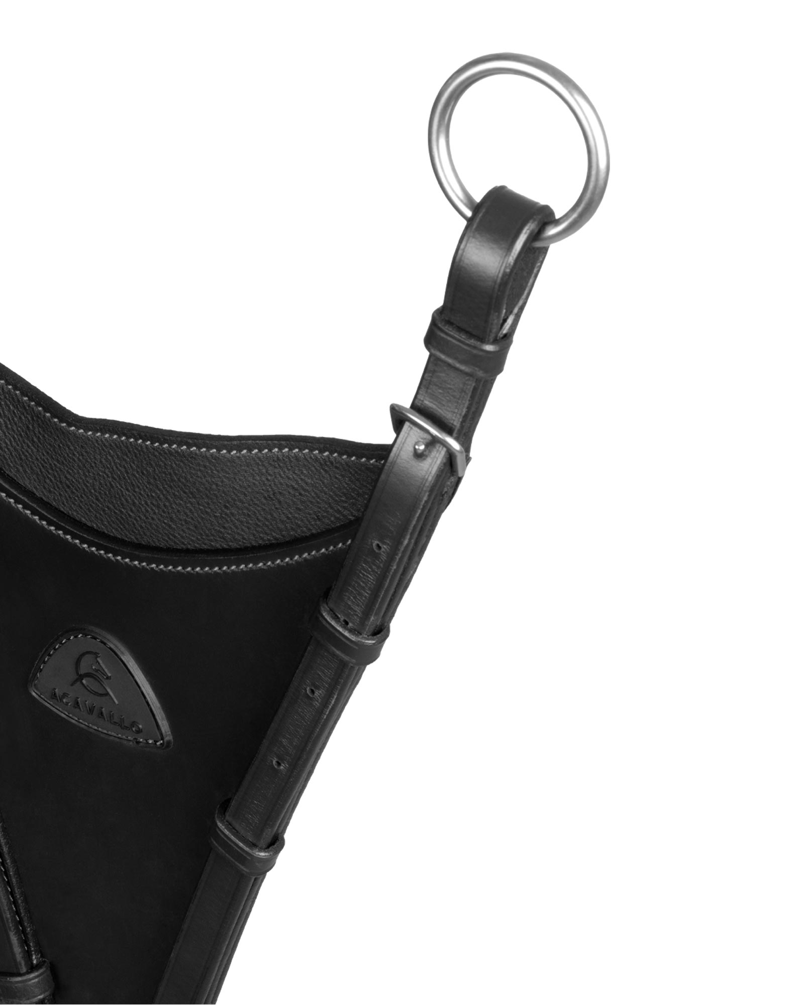 Adjustable leather bib martingale attachment
