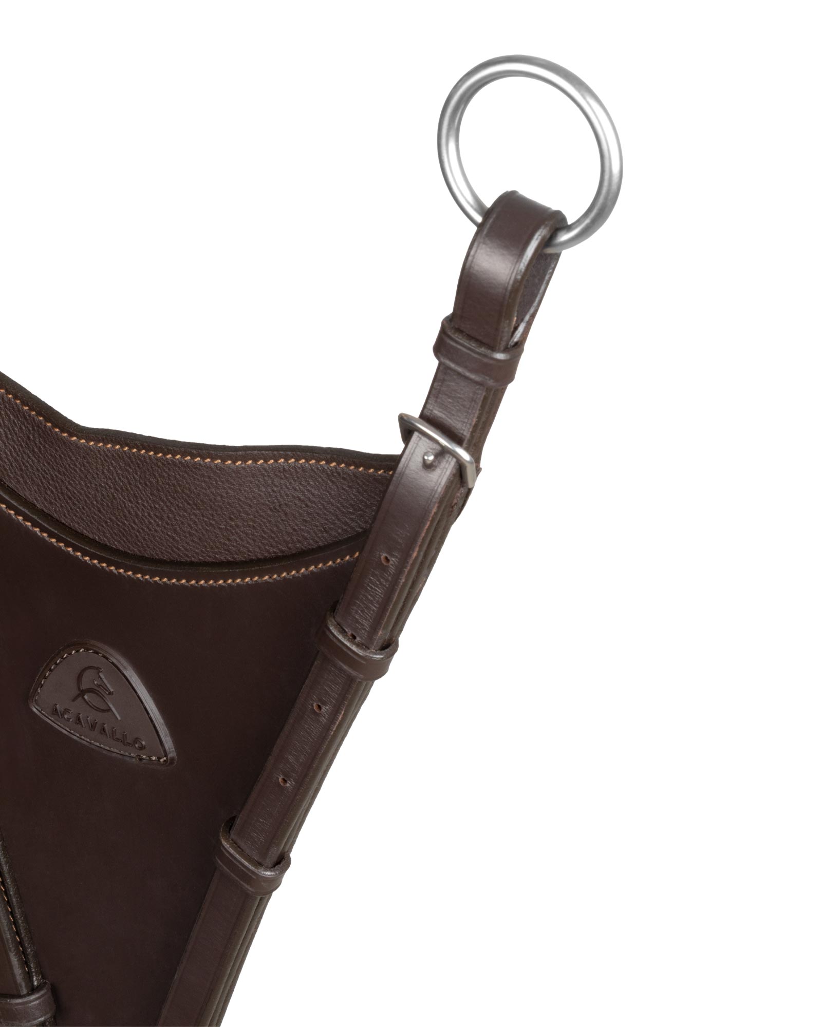 Adjustable leather bib martingale attachment