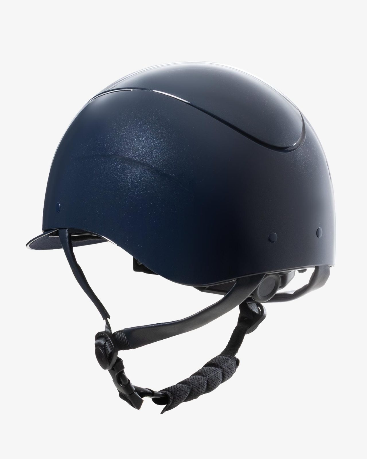 Cap lucido cinturino ecopelle e visiera stretta omologazione EN 1384-2023