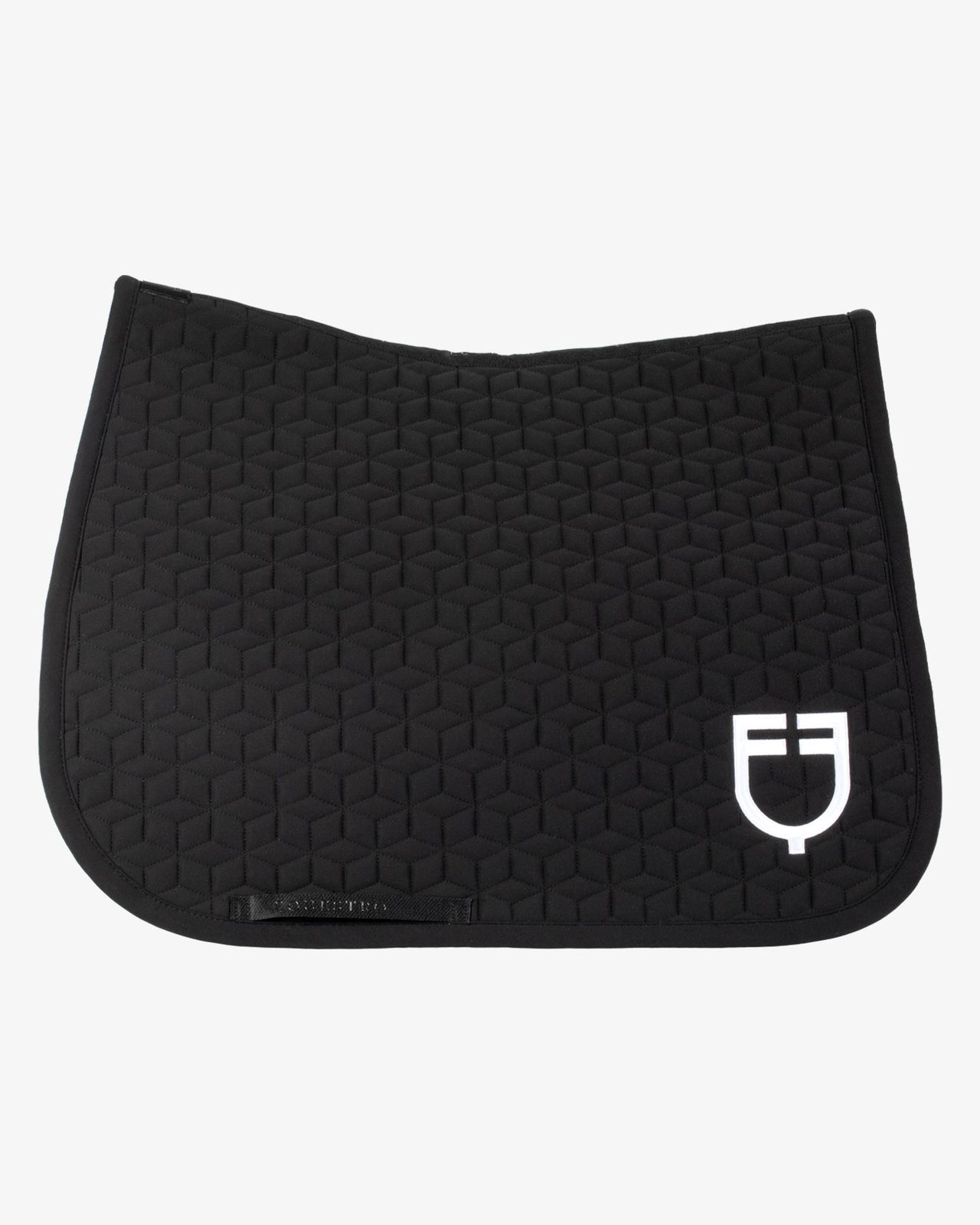 Dressage saddle pad with cube quilting