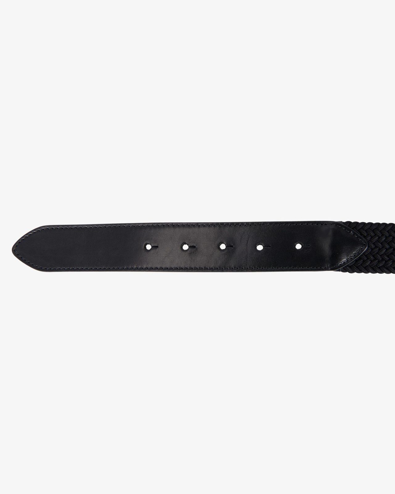Leather elastic belt with rosegold logoed buckle