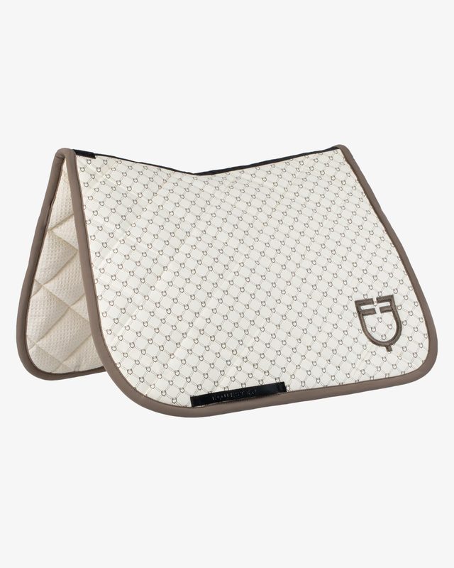 Dressage saddle pad with monogram print