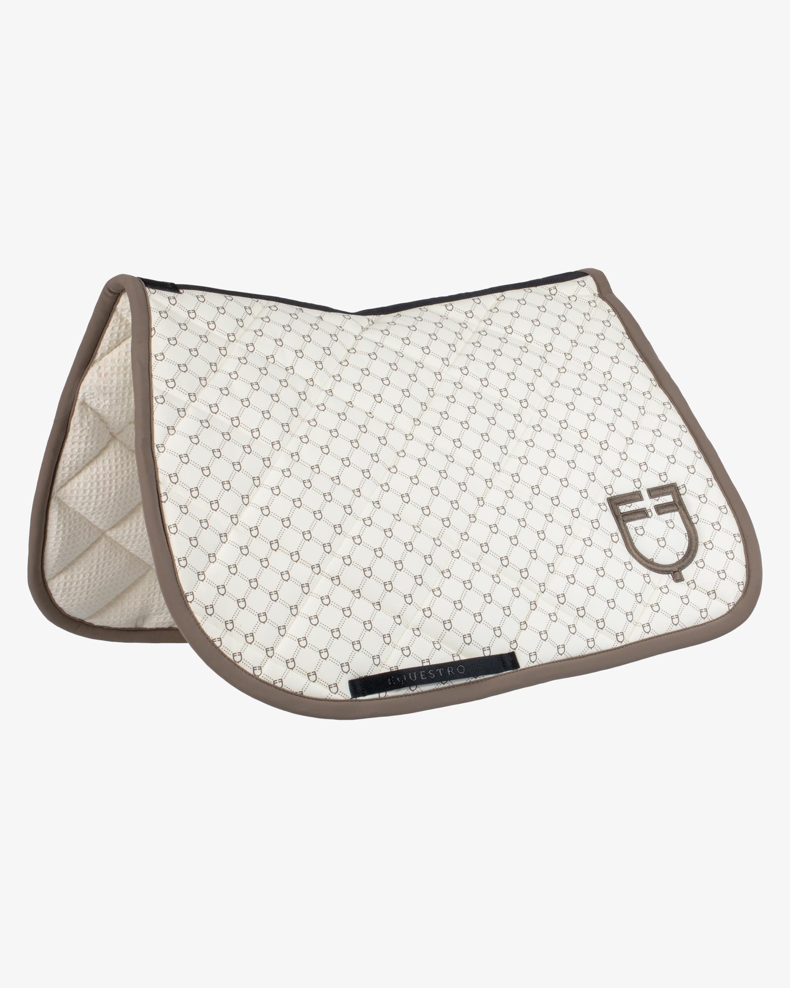Jumping saddle pad with monogram print