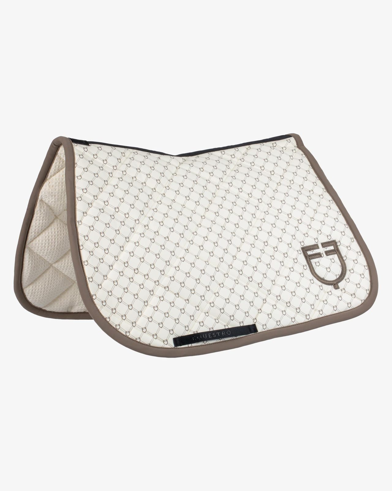 Jumping saddle pad with monogram print