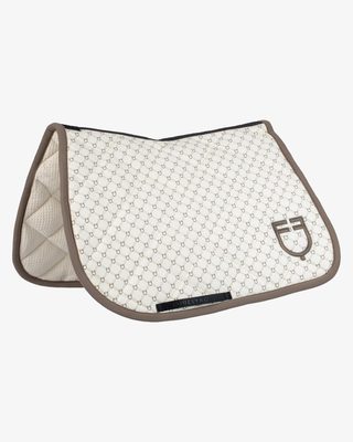 Jumping saddle pad with monogram print