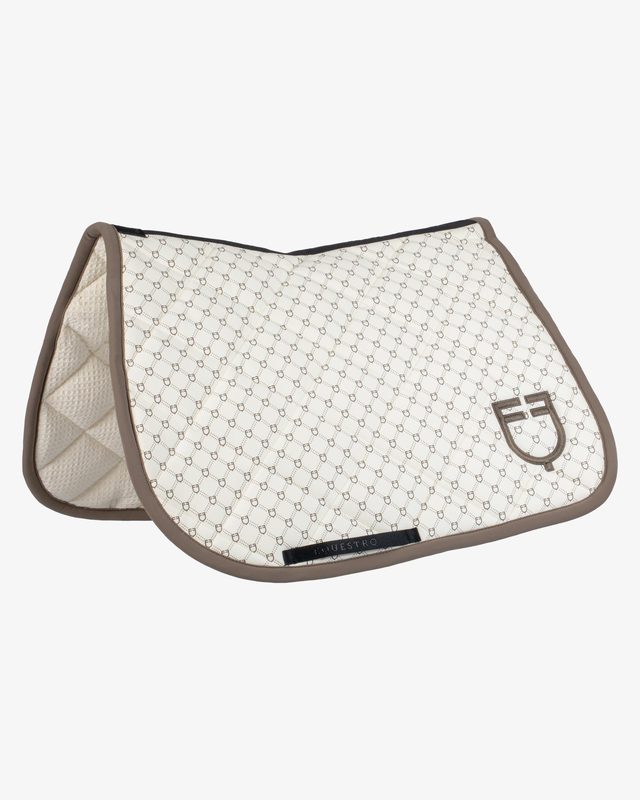 Jumping saddle pad with monogram print