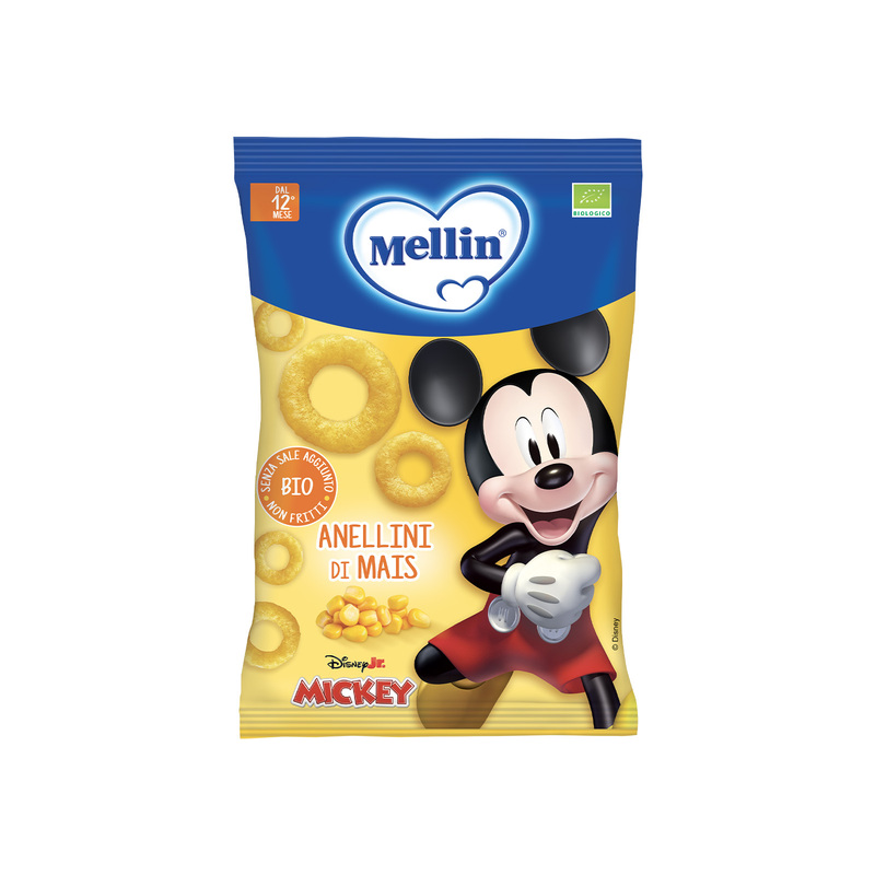 Mellin – Anellini di Mais Biologici Disney Mickey Mouse Confezione da 15g 

