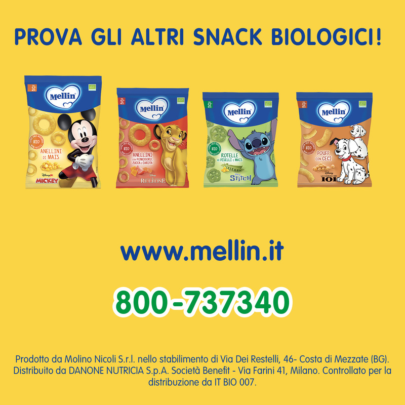 Mellin – Anellini di Mais Biologici Disney Mickey Mouse Confezione da 15g 
