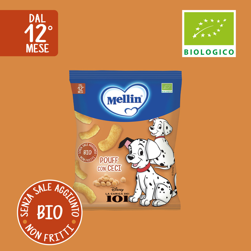 Mellin – Pouff di Ceci Biologici Disney La Carica dei 101 confezione da 20 g
