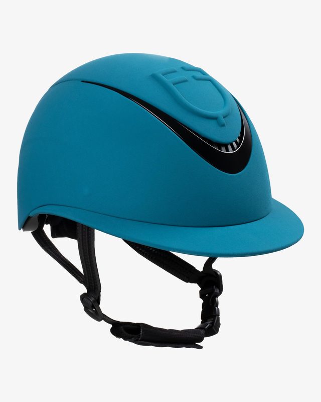 Women's helmet with wide visor and embossed logo homologation EN 1384-2023