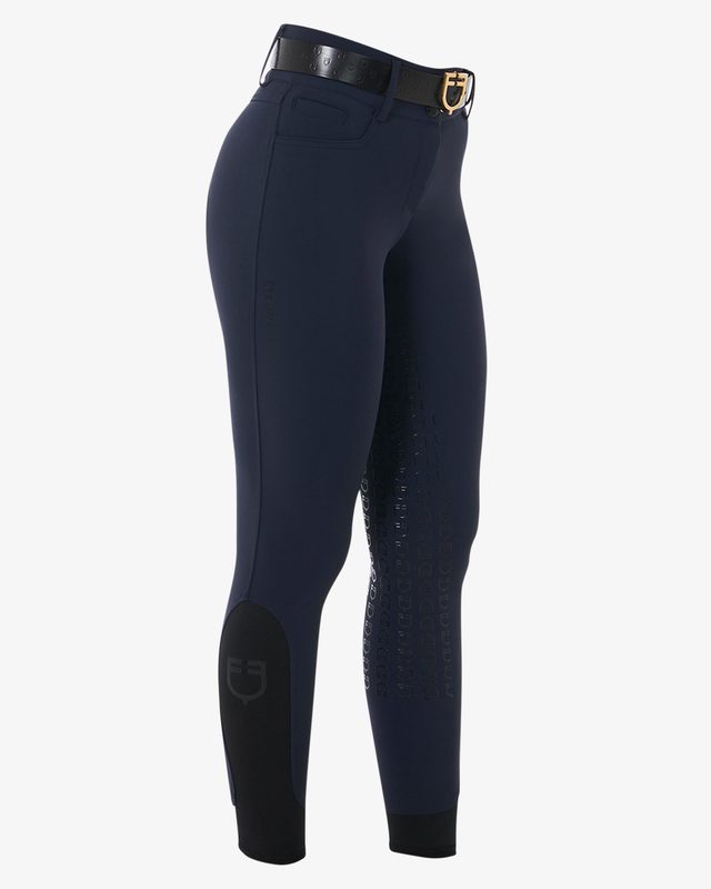 Pantaloni donna a vita alta con grip ginocchio e fodera in pile