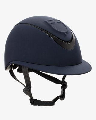 Women's helmet with wide visor and embossed logo homologation EN 1384-2023