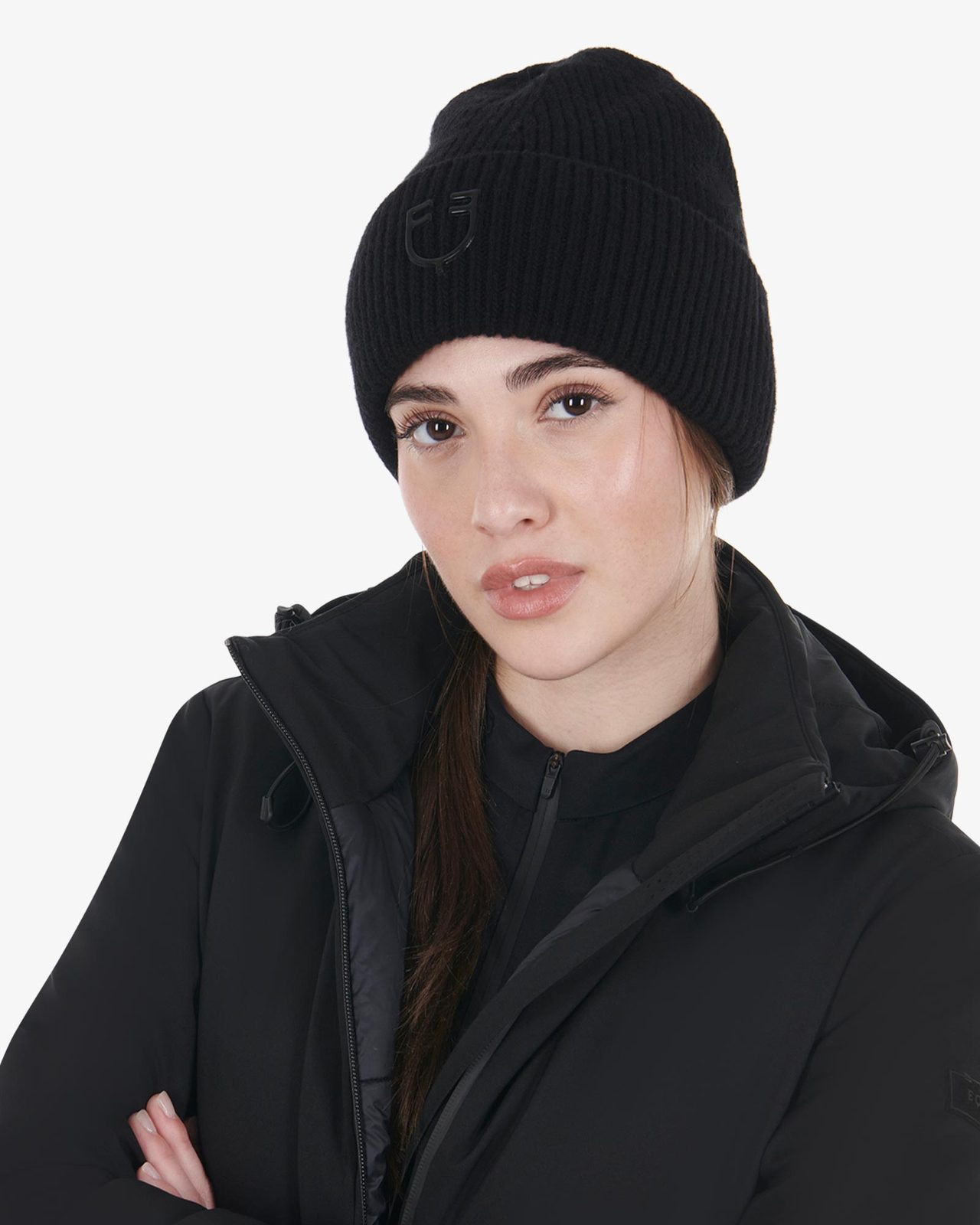Unisex ribbed wool beanie with logo