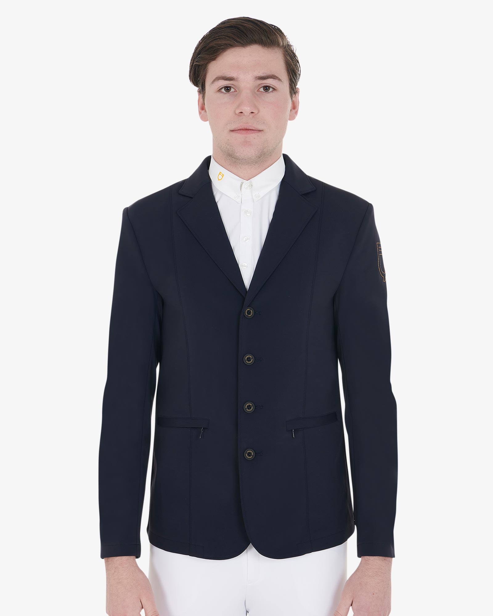 Men's competition jacket with contrasting embroidered logo