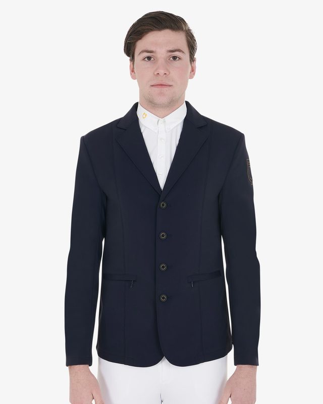 Men's competition jacket with contrasting embroidered logo