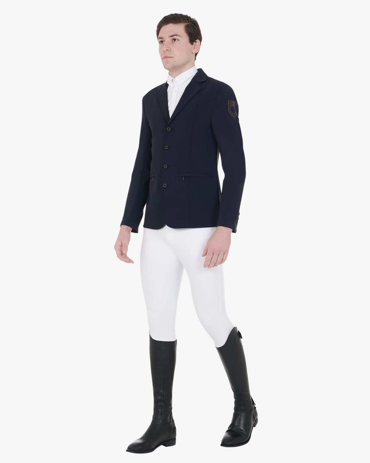 Men's competition jacket with contrasting embroidered logo