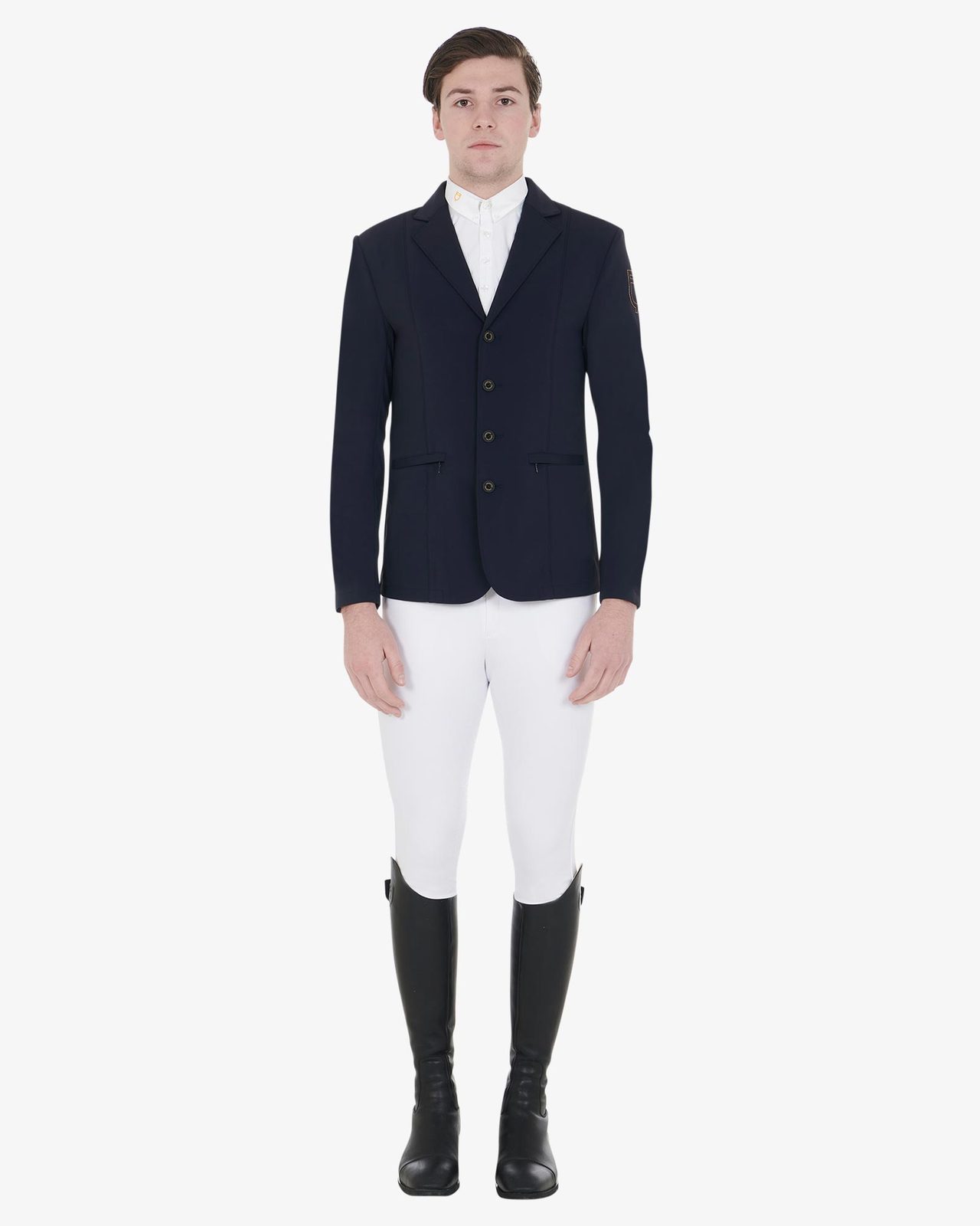 Men's competition jacket with contrasting embroidered logo
