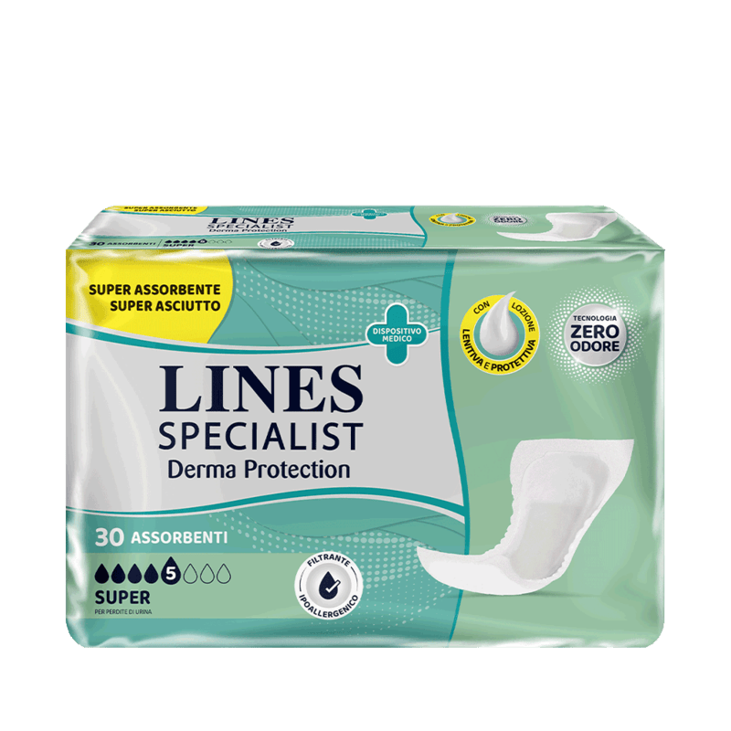 Assorbenti Derma Protection Super Unisex – 30 Pezzi Assorbenti Sagomati Derma Protection Unisex Super