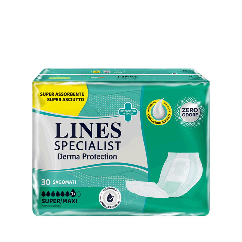 Assorbenti Derma Protection Super Plus Unisex – 30 Pezzi Pannoloni Sagomati Derma Protection Unisex Super+