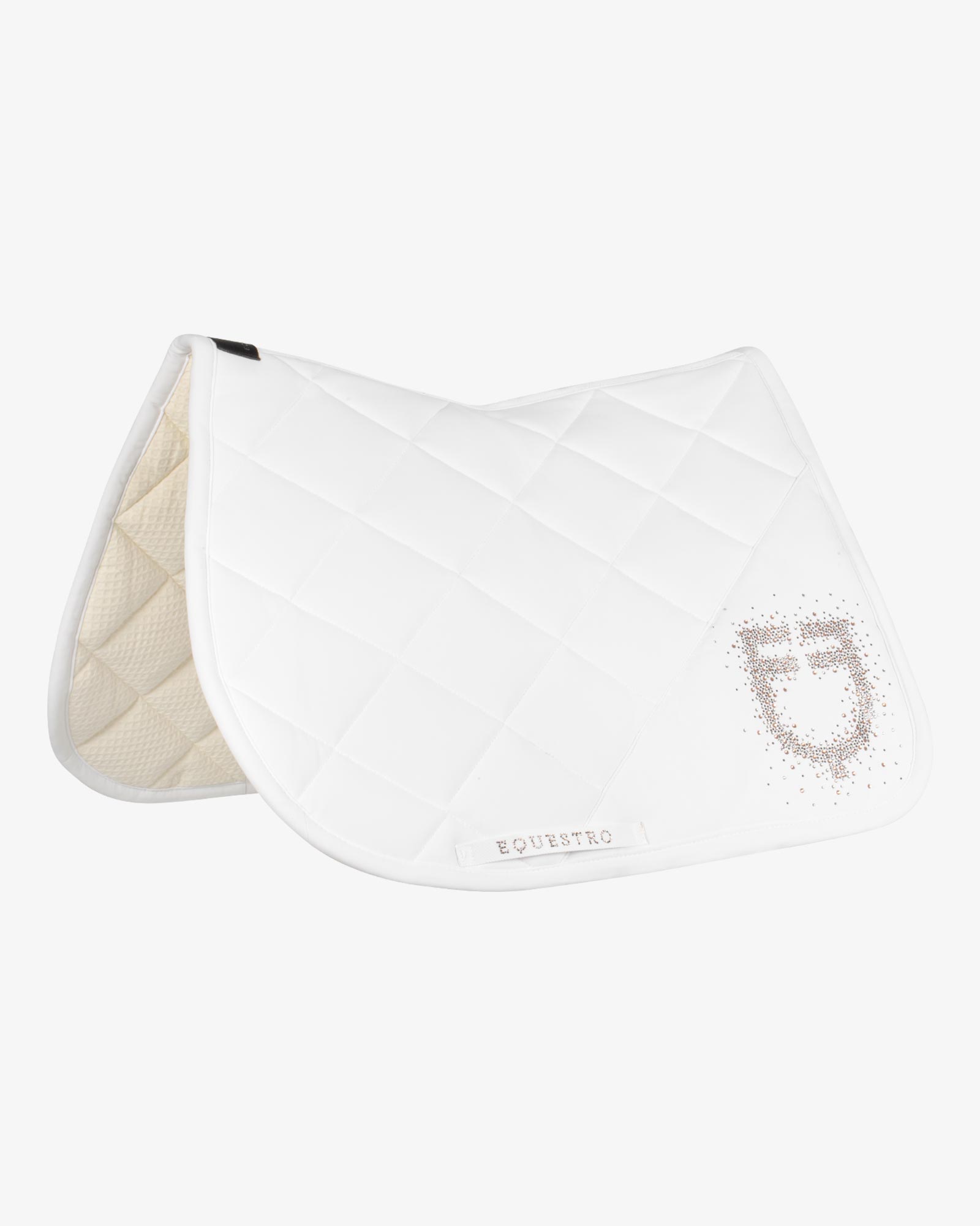 Jumping saddle pad with rhinestone logo