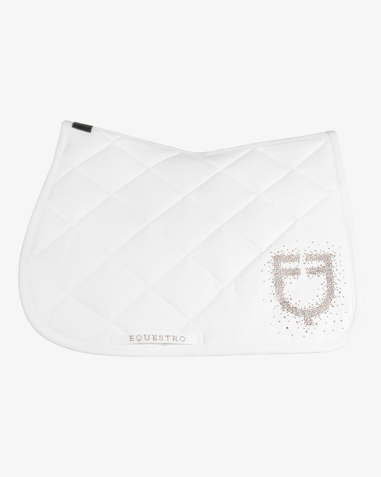 Jumping saddle pad with rhinestone logo
