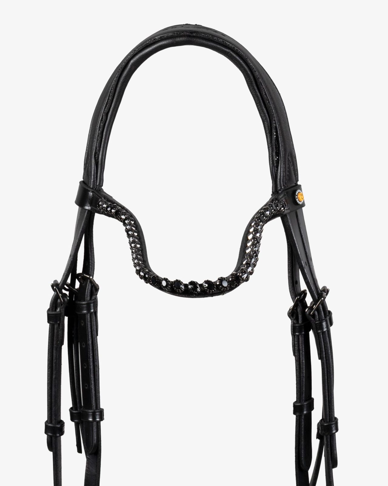 Testiera dressage anatomica in pelle con strass