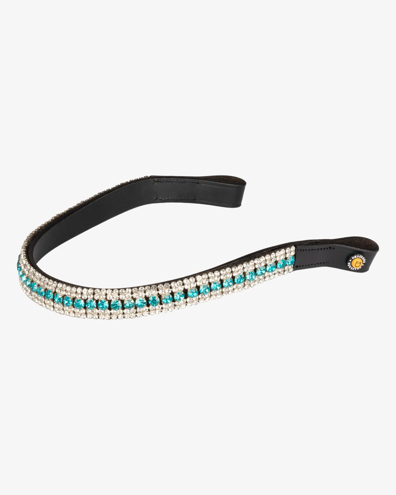 Blue Crystal leather browband