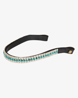 Blue Crystal leather browband
