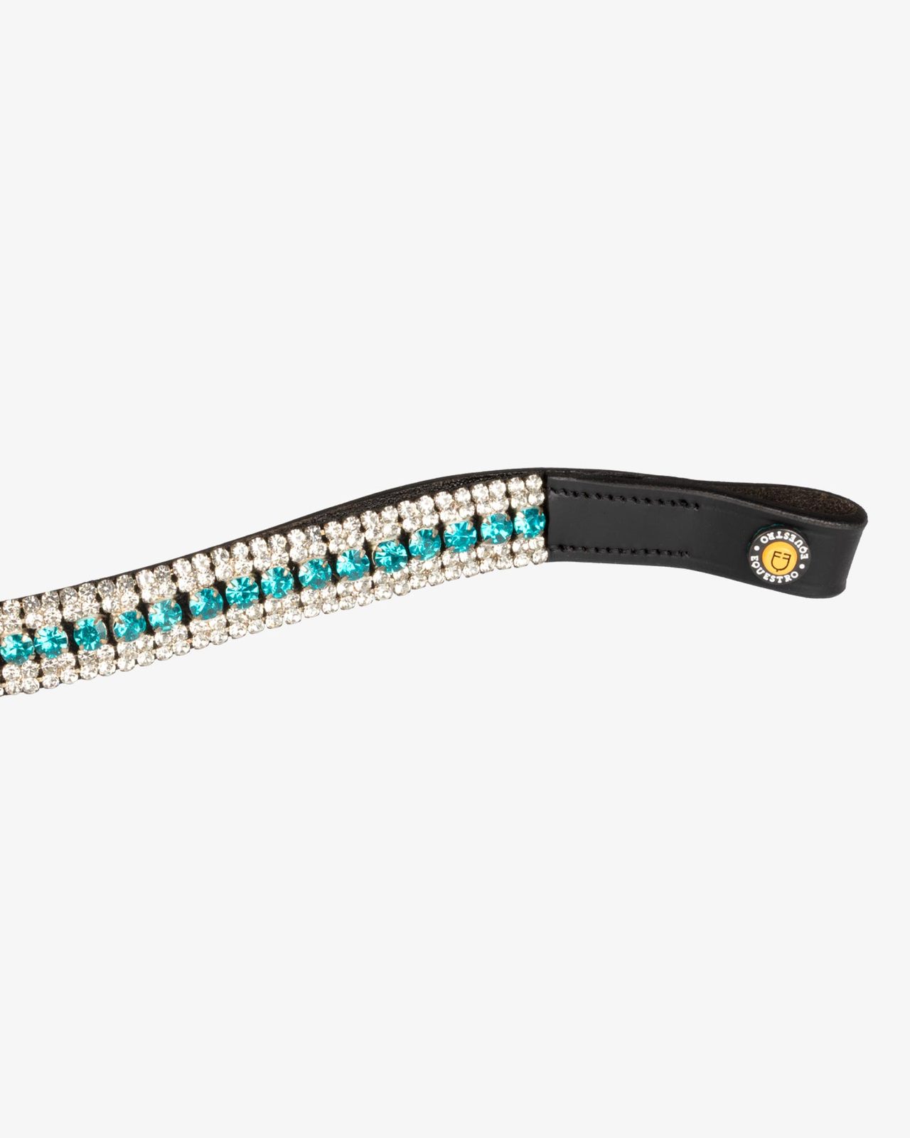 Blue Crystal leather browband