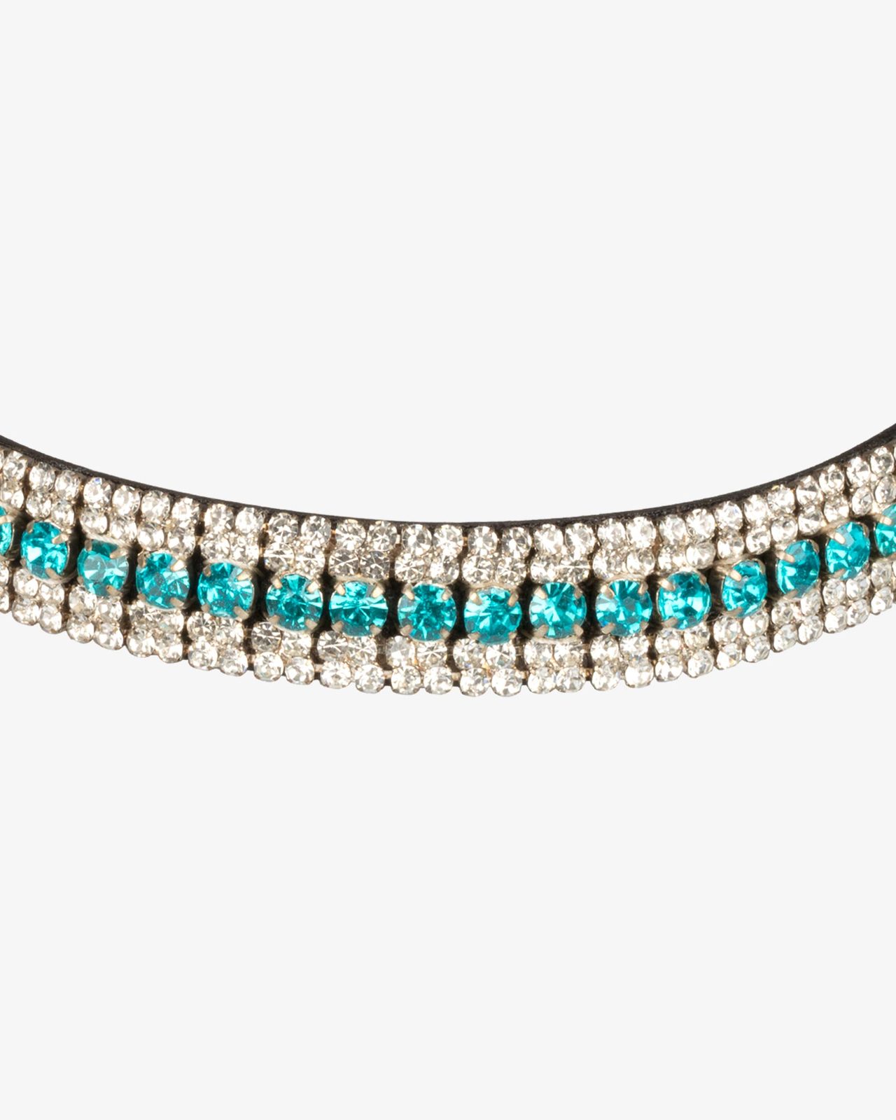 Blue Crystal leather browband