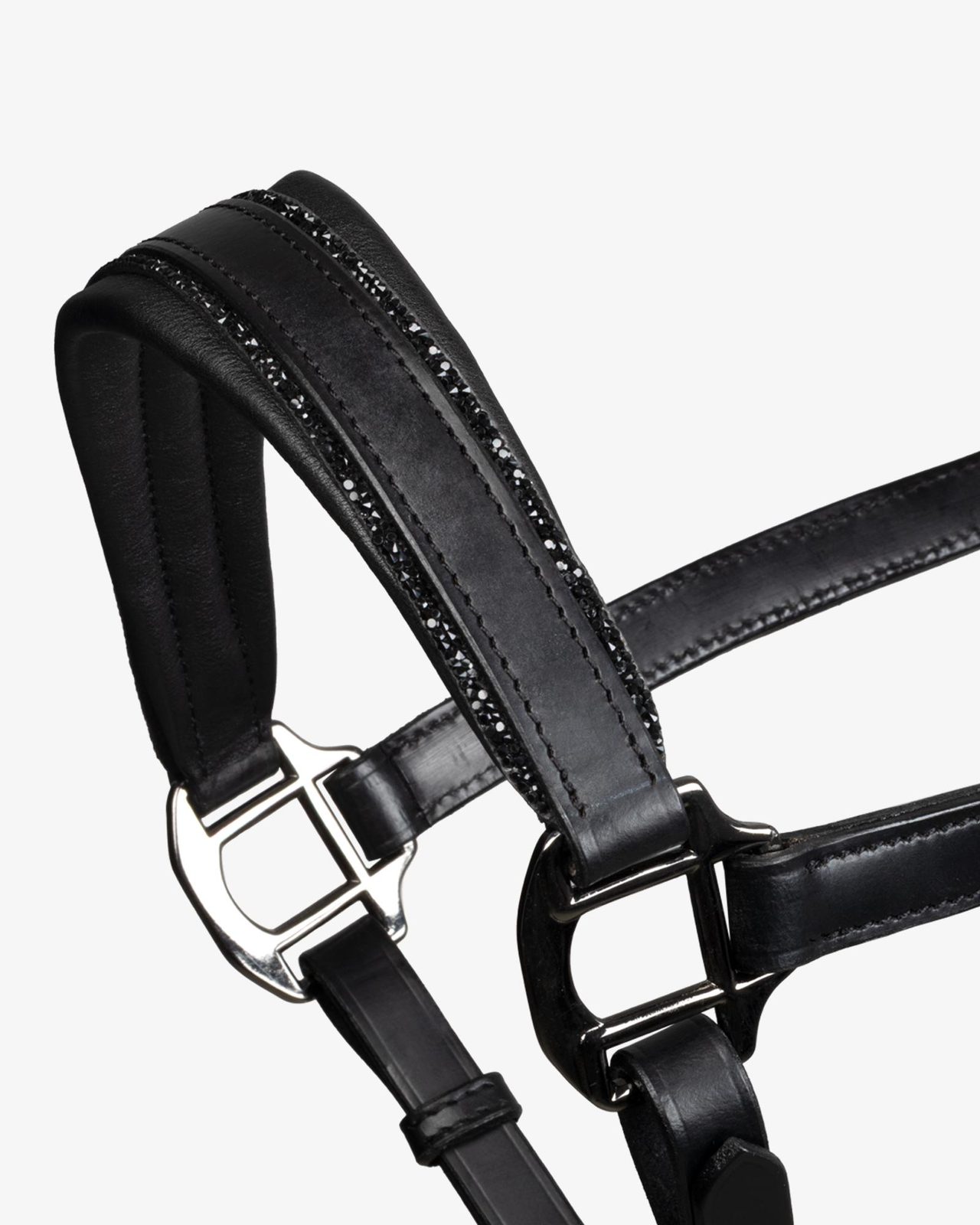 Cavezza in cuoio con piping glitterato
