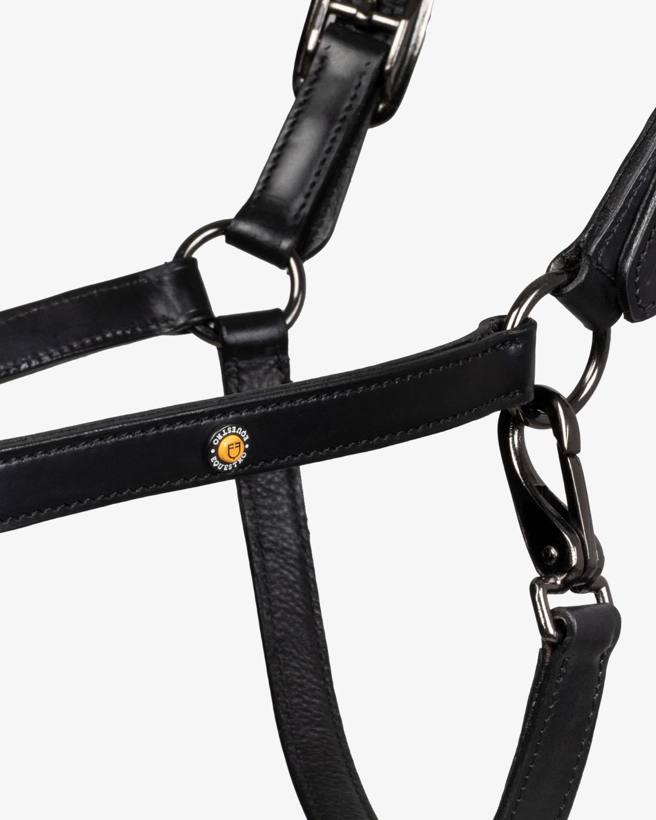 Cavezza in cuoio con piping glitterato