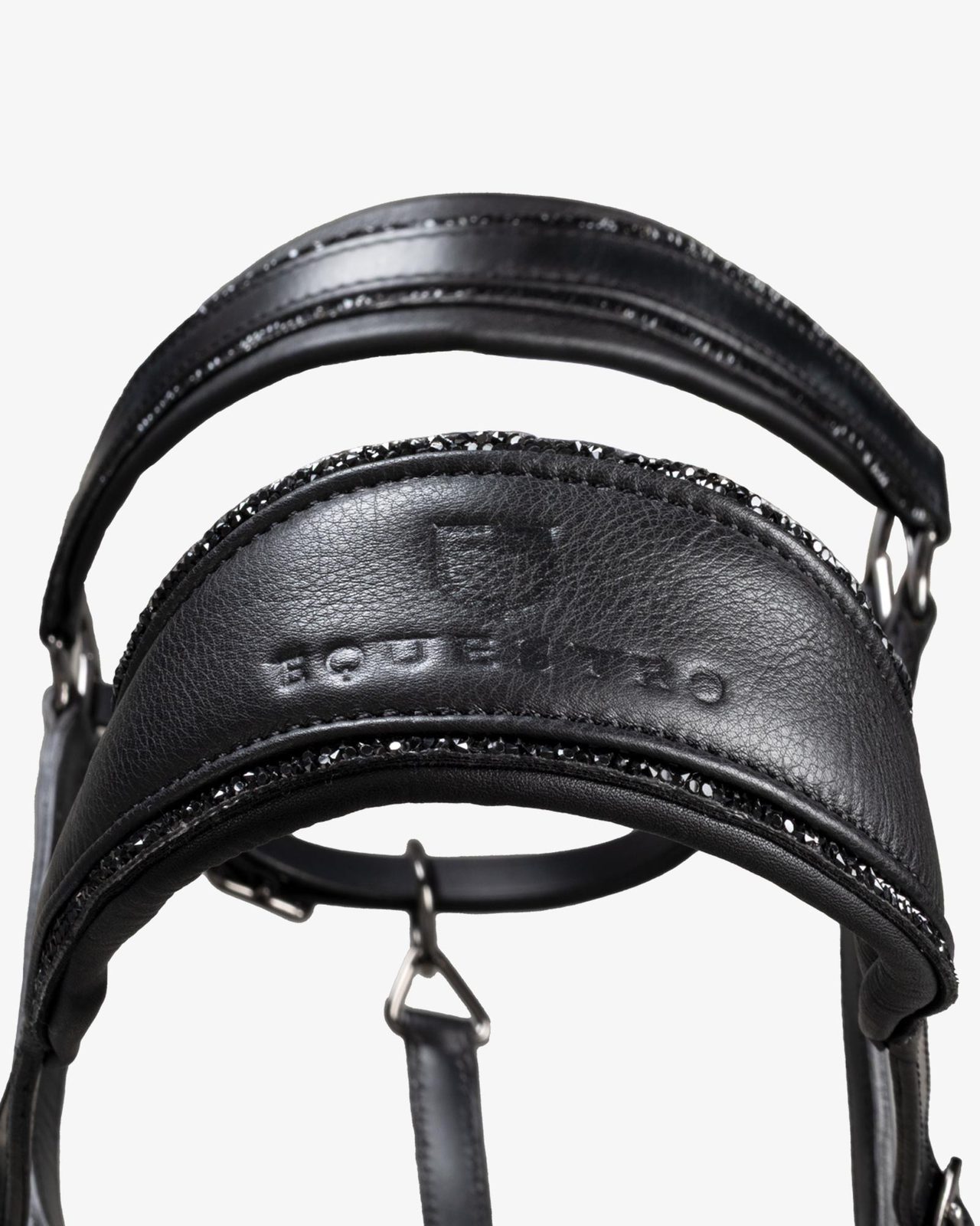 Cavezza in cuoio con piping glitterato
