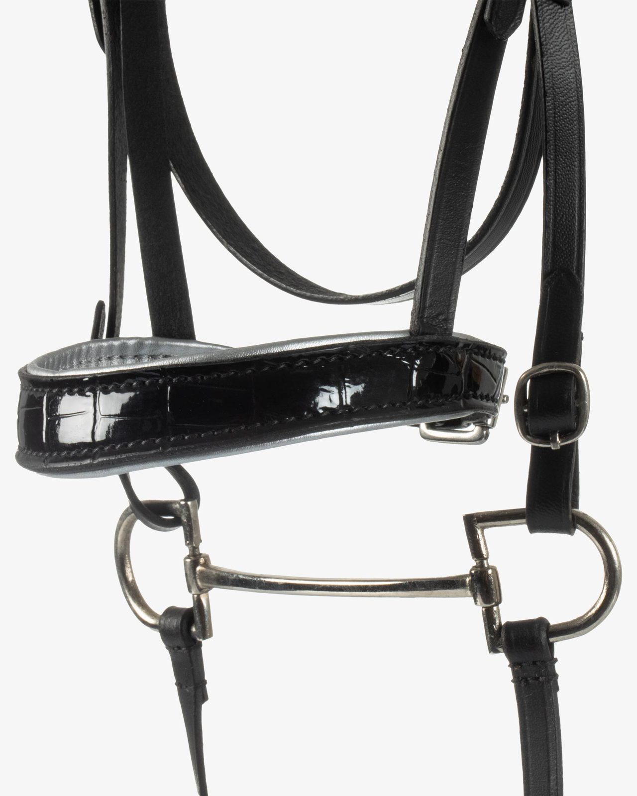 Shiny leather bridle for hobby horse