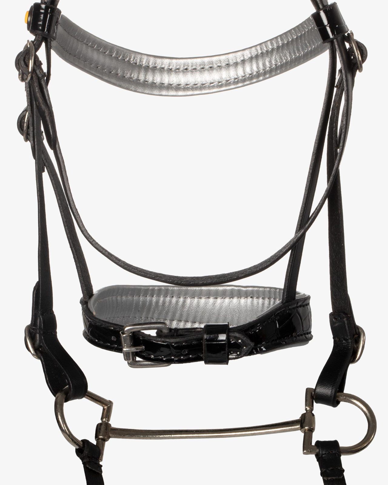 Shiny leather bridle for hobby horse