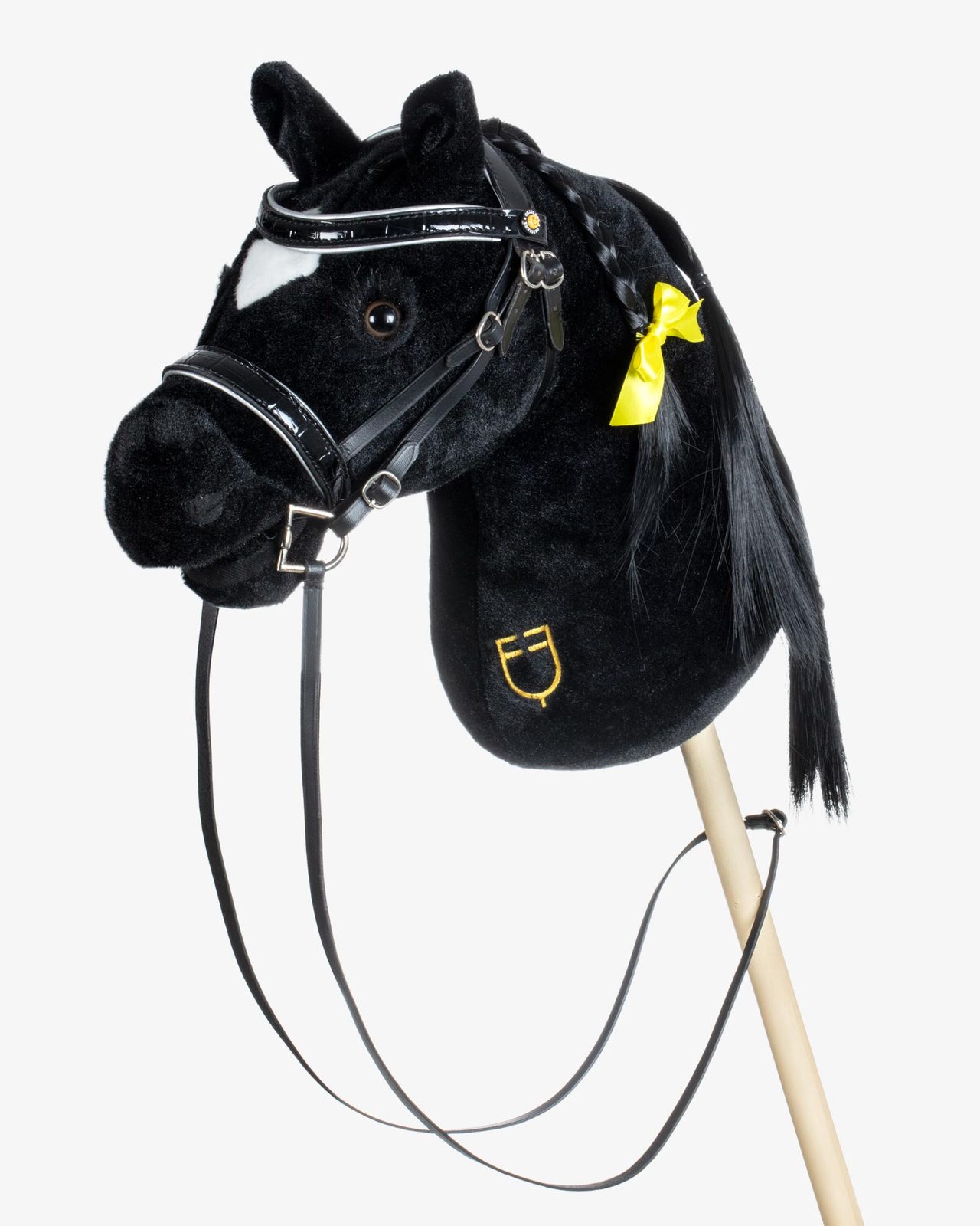 Shiny leather bridle for hobby horse