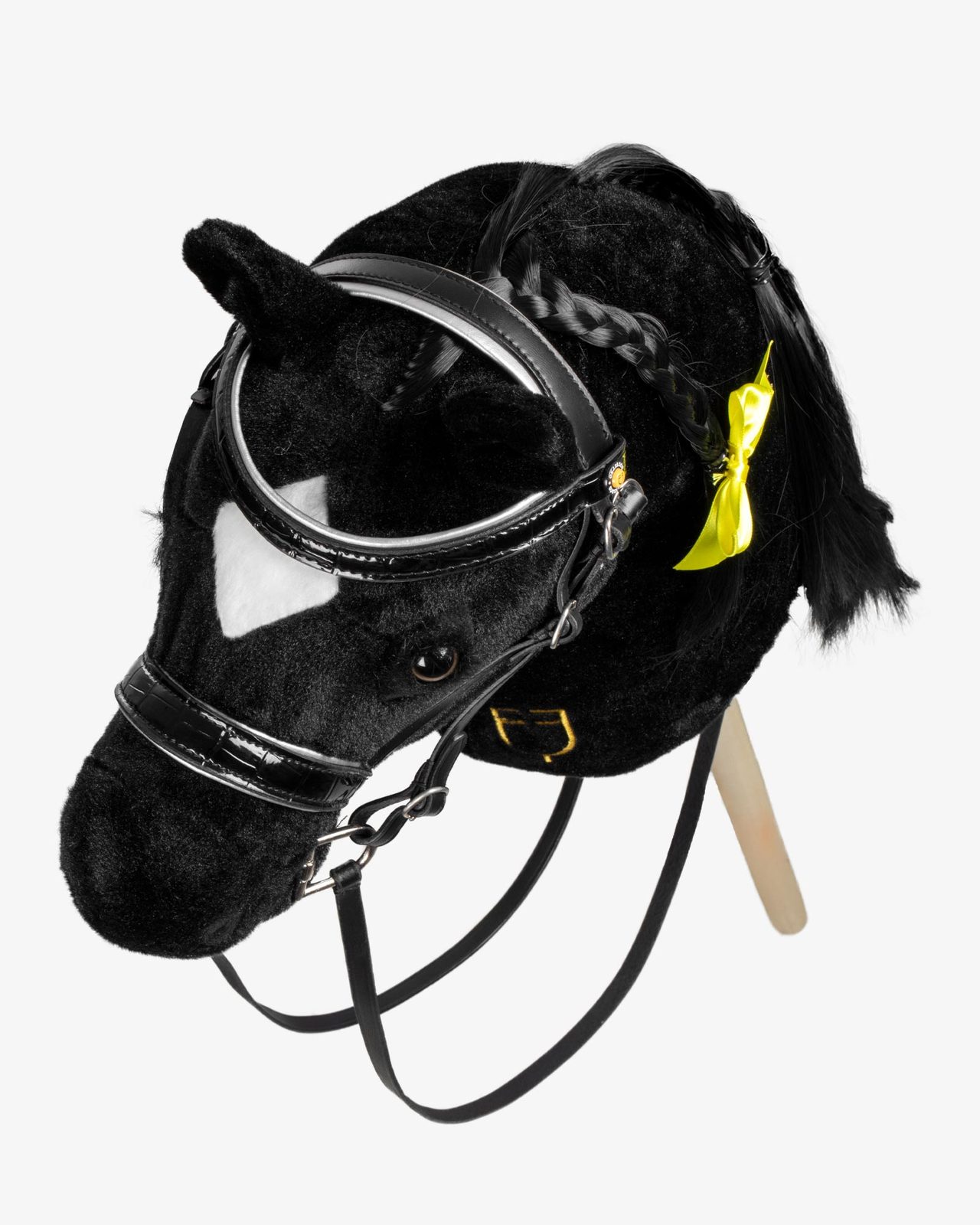 Shiny leather bridle for hobby horse