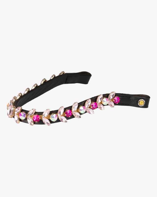 Frontalino Northern Lights Crystal in pelle
