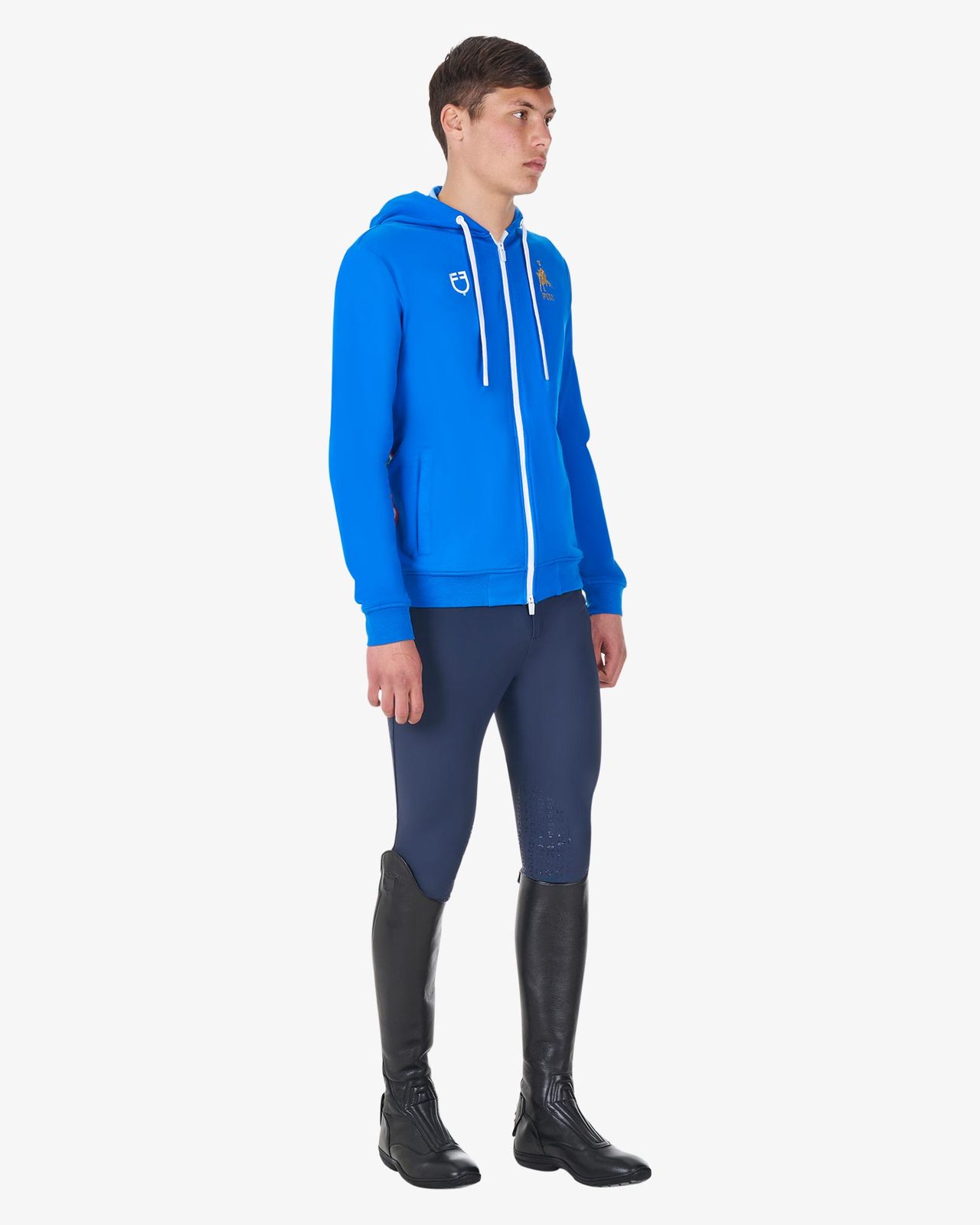 Men's fleece hoodie Equestro X FISE