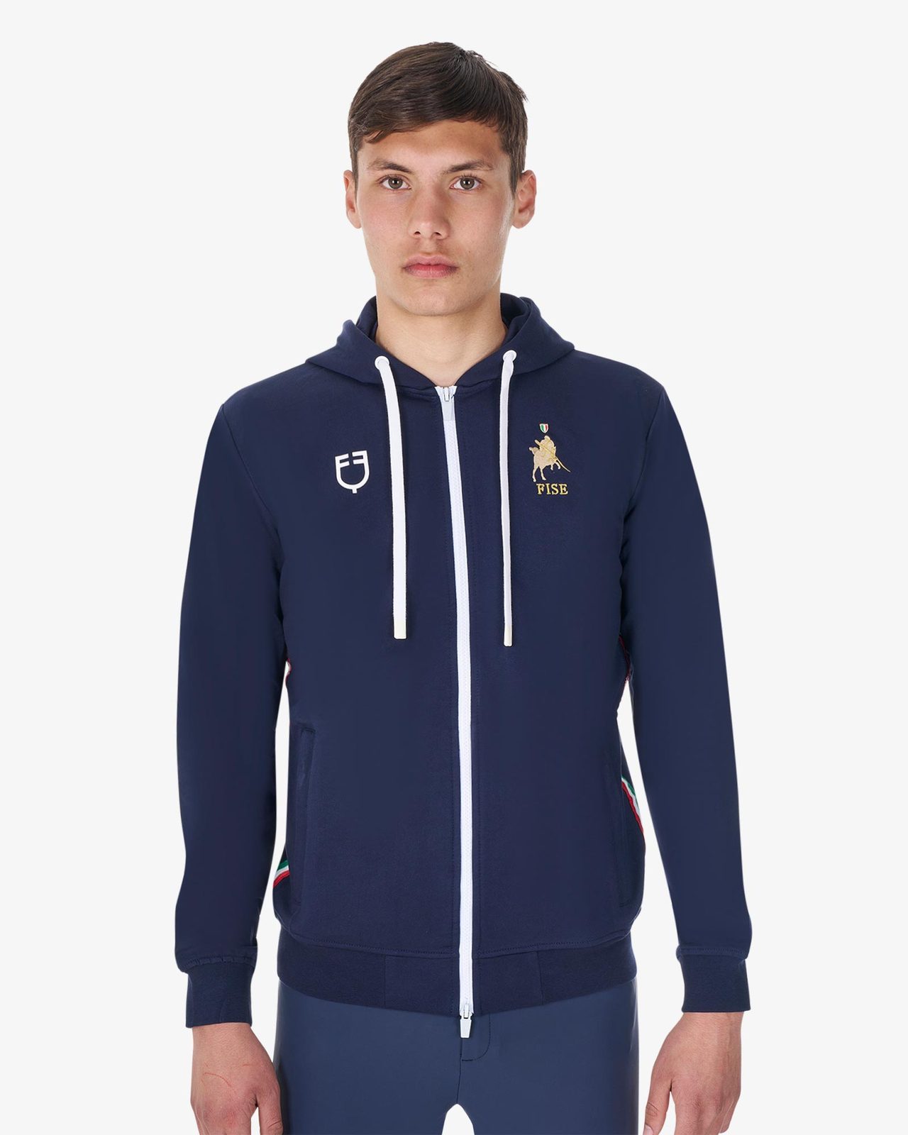 Men's fleece hoodie Equestro X FISE