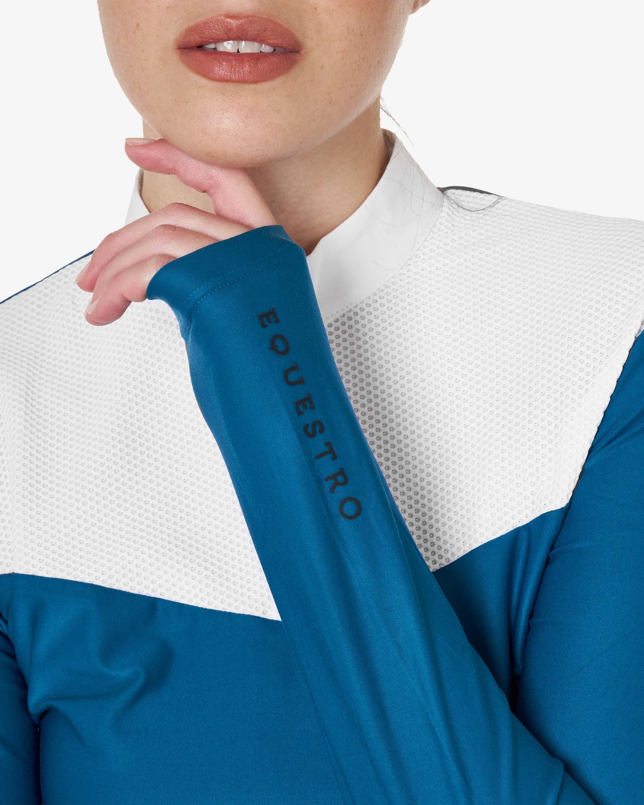 Polo donna da concorso in tessuto tecnico e mesh