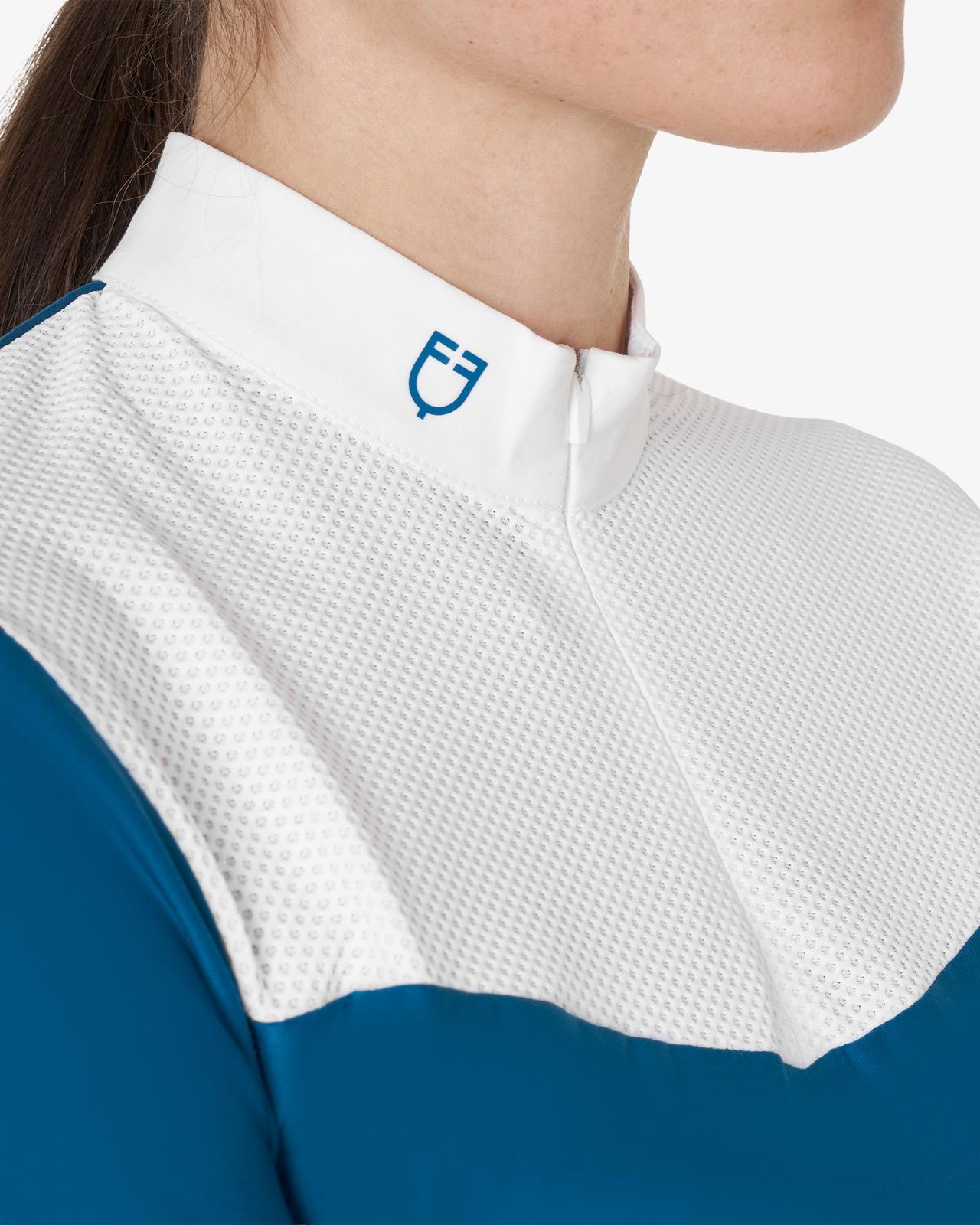 Polo donna da concorso in tessuto tecnico e mesh