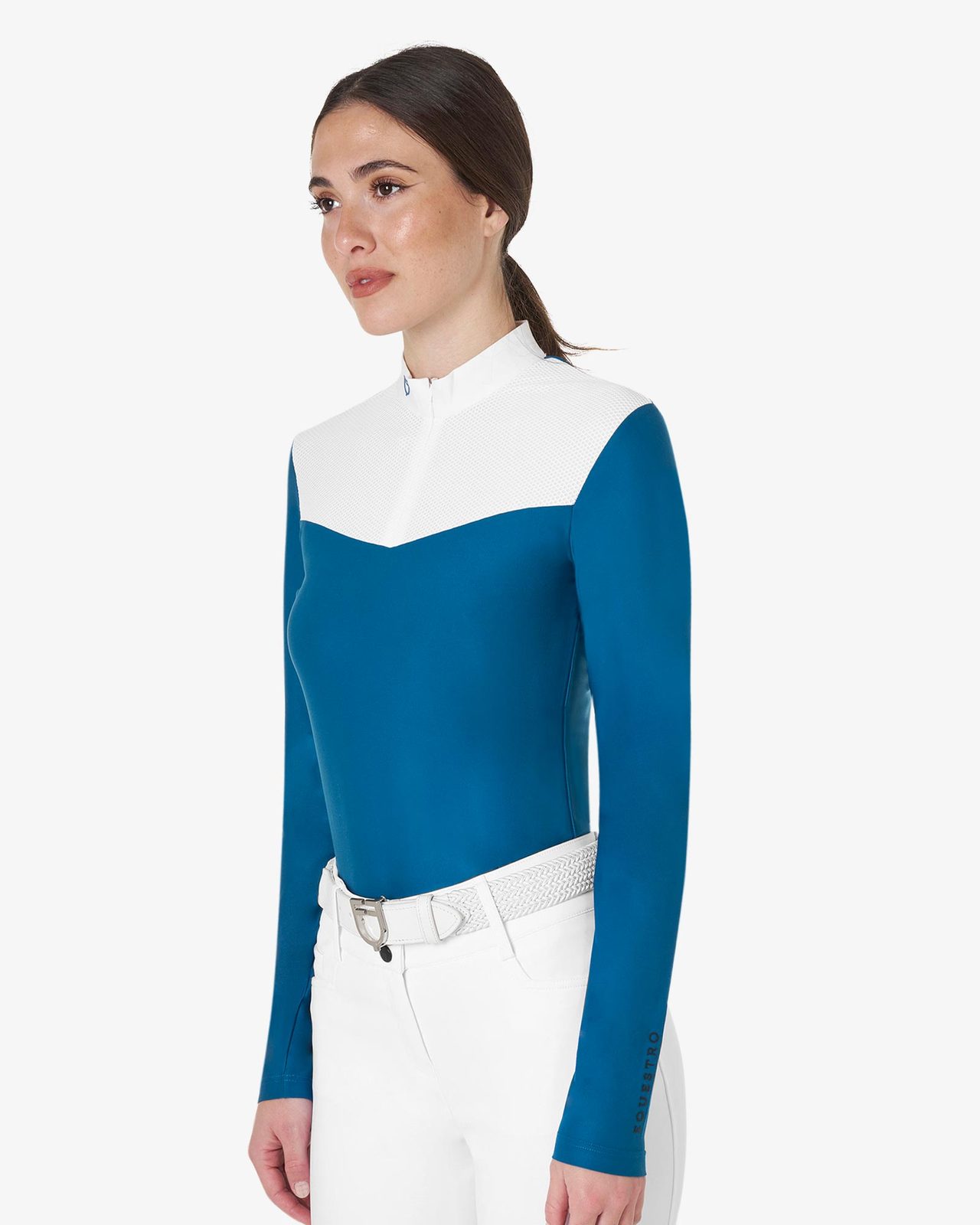 Polo donna da concorso in tessuto tecnico e mesh