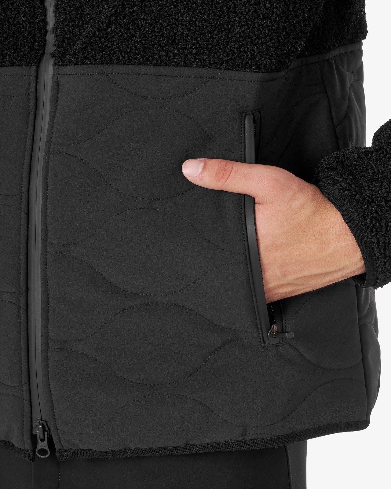 Men's waterproof jacket with Teddy inserts