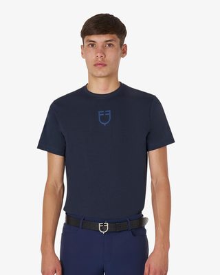 T-shirt basic uomo con logo tono su tono