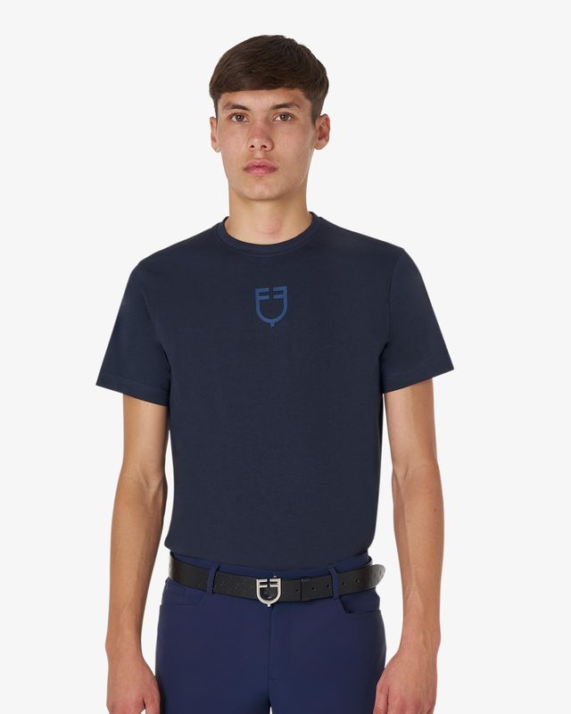 T-shirt basic uomo con logo tono su tono