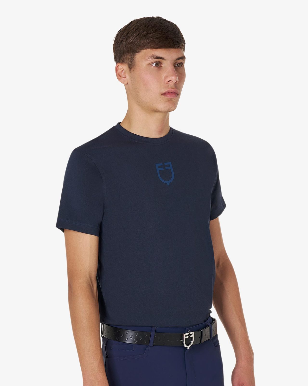 T-shirt basic uomo con logo tono su tono