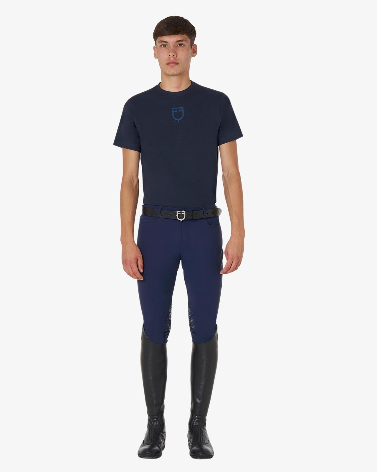 T-shirt basic uomo con logo tono su tono